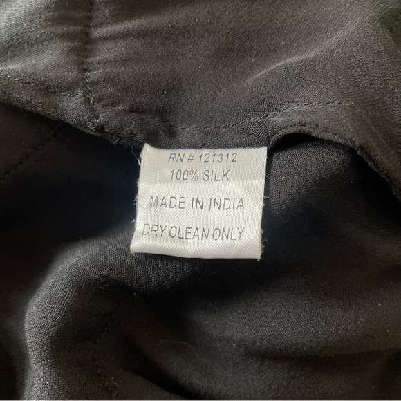 Gryphon Silk Fringe Open Front Black Jacket Size XS - Picture 5 of 8